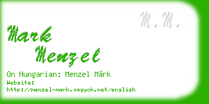 mark menzel business card